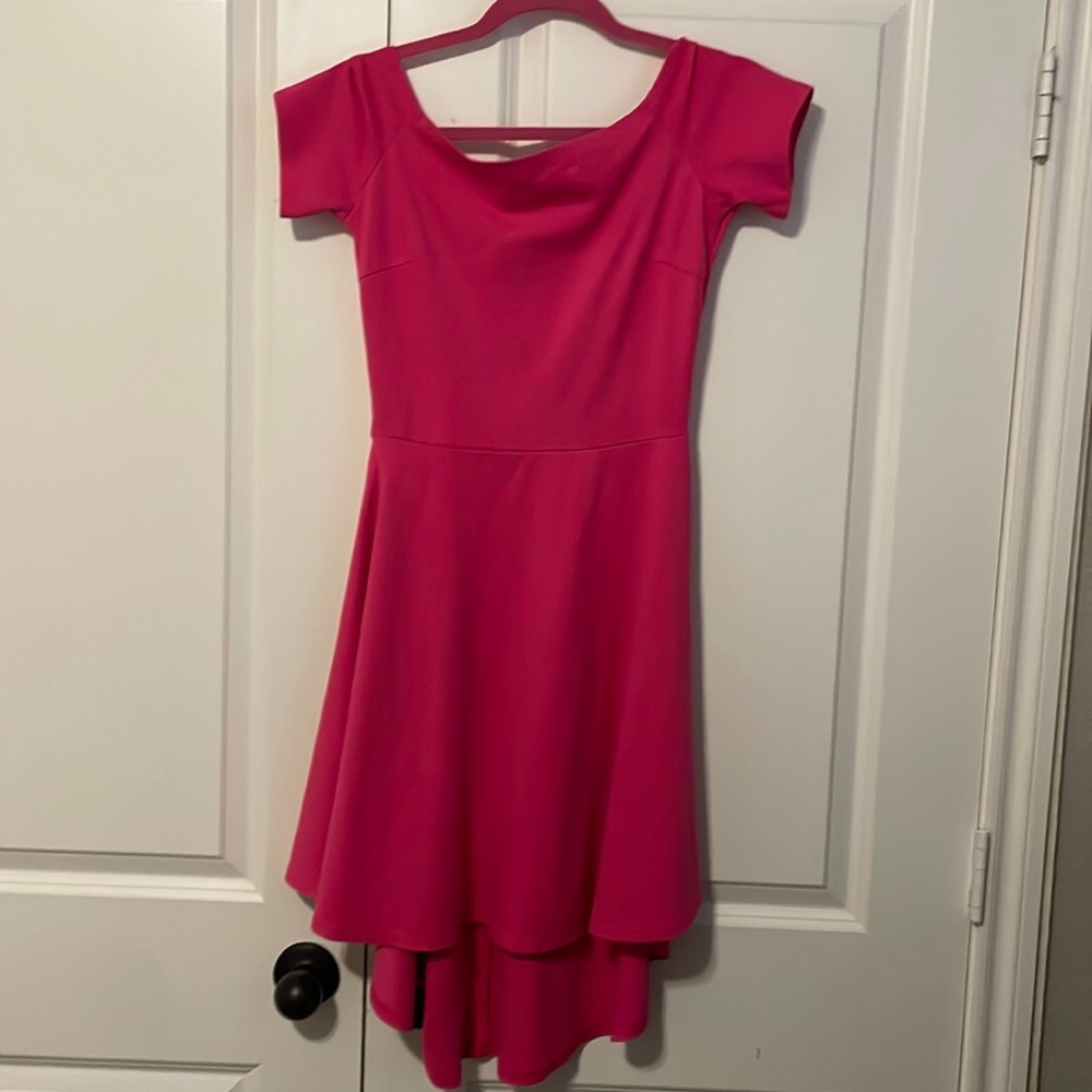 Hot Pink High Low Banquet Dress